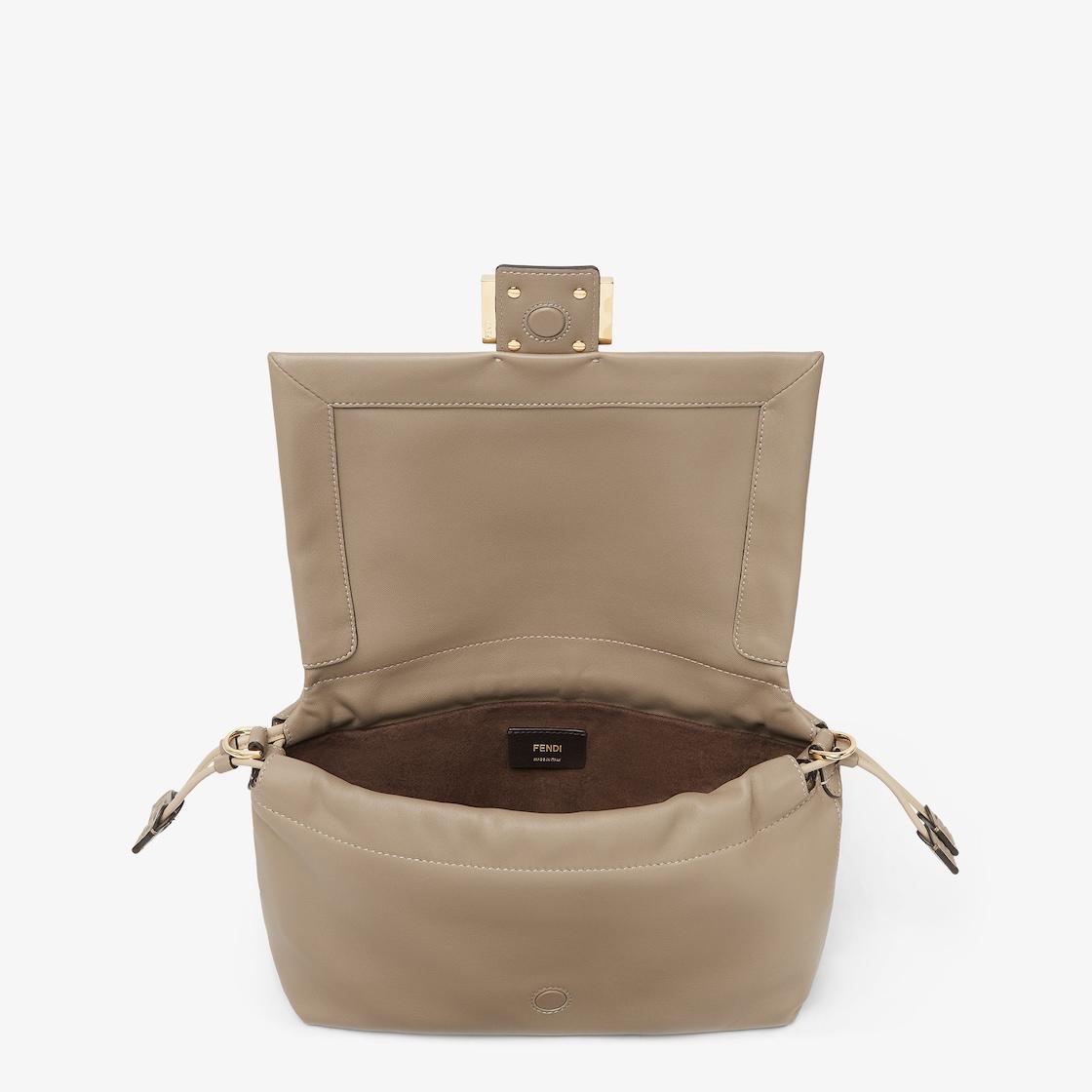 Mamma Baguette MediumDove gray nappa leather bag Product Image