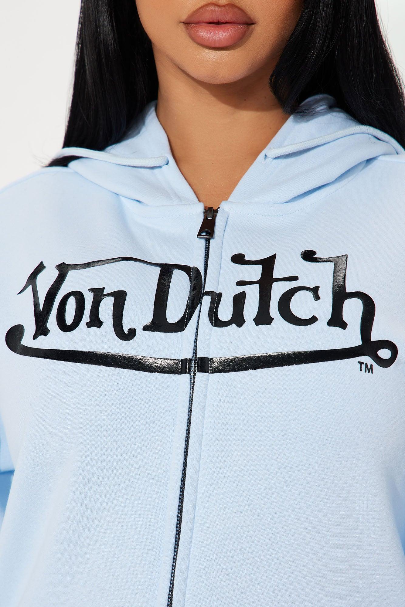 Von Dutch Classic Zip Front Hoodie - Blue/Black Product Image