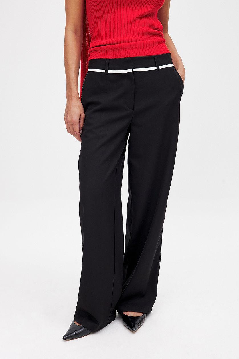 Contrast Detail Mid Waist Trousers Product Image