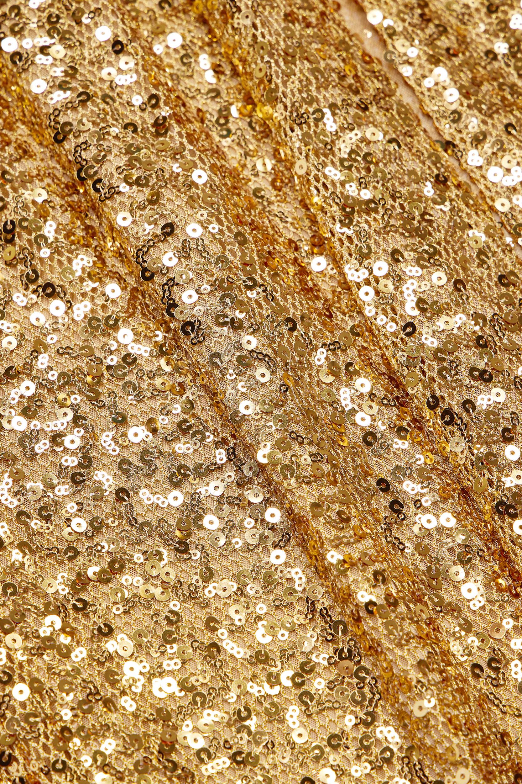 Embellished Hardware-Detail Strappy Maxi Skirt in Gold Product Image