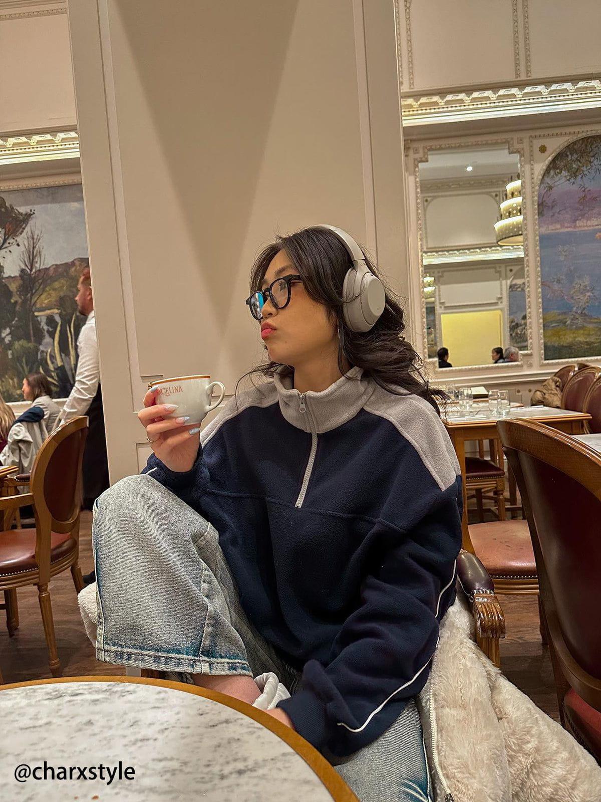 Aelfric Eden Color Blocking Quarter-Zip Sweatshirt Product Image