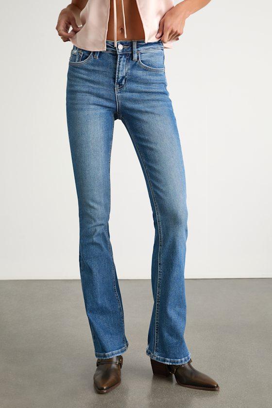 Serana Medium Wash Denim High-Rise Bootcut Jeans Product Image