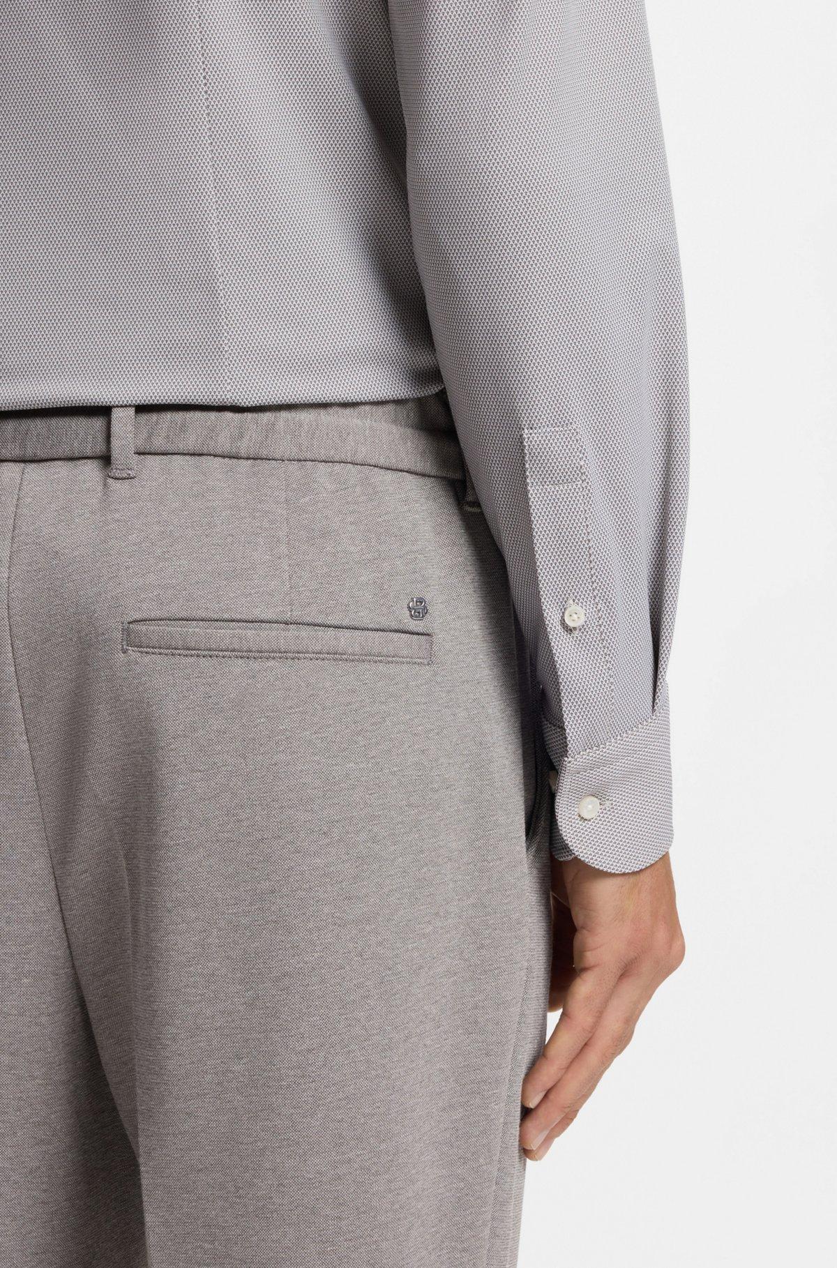 Slim-fit shirt in structured performance-stretch fabric Product Image