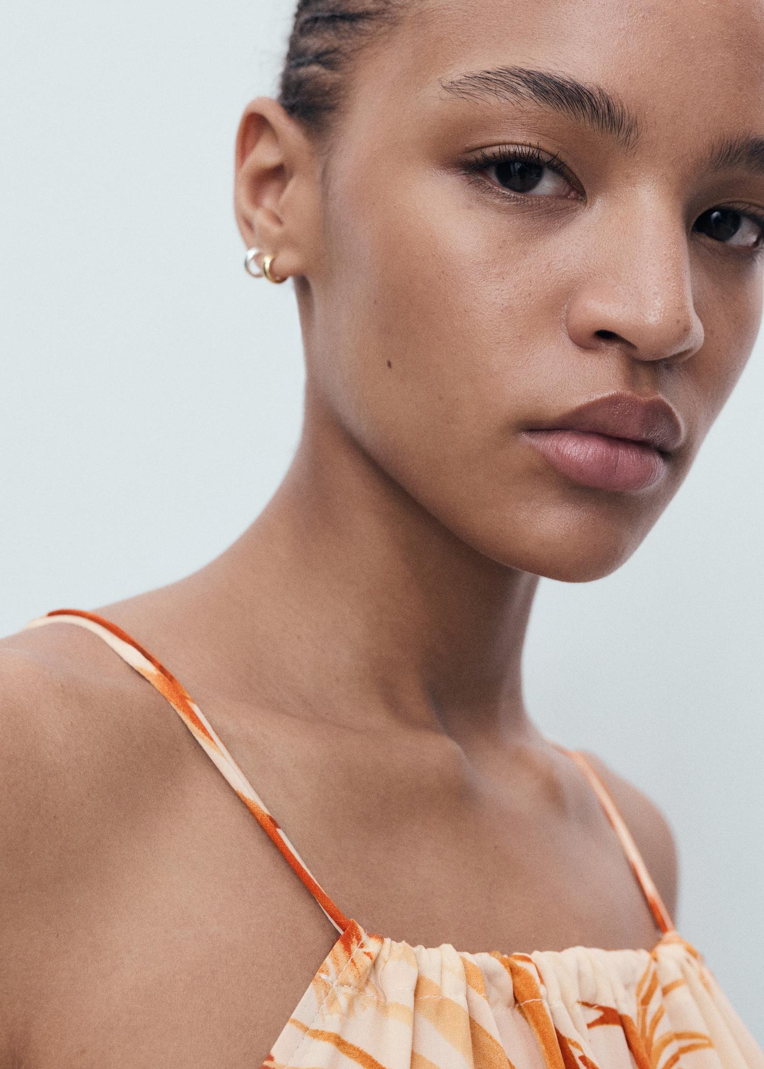 Palm-tree print halter dress - Women | MANGO USA Product Image