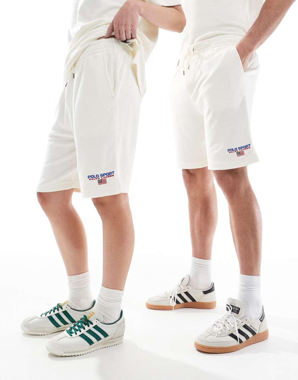 Polo Ralph Lauren Sport capsule small logo lightweight cotton terry shorts in cream - part of a set Product Image