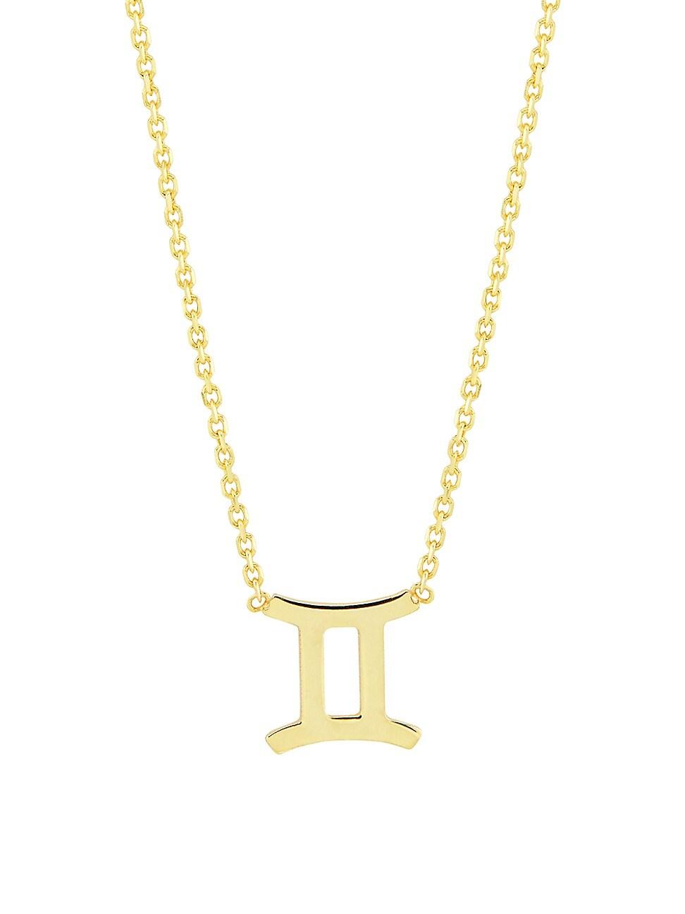 Womens 14K Gold Astrological Sign Pendant Necklace Product Image