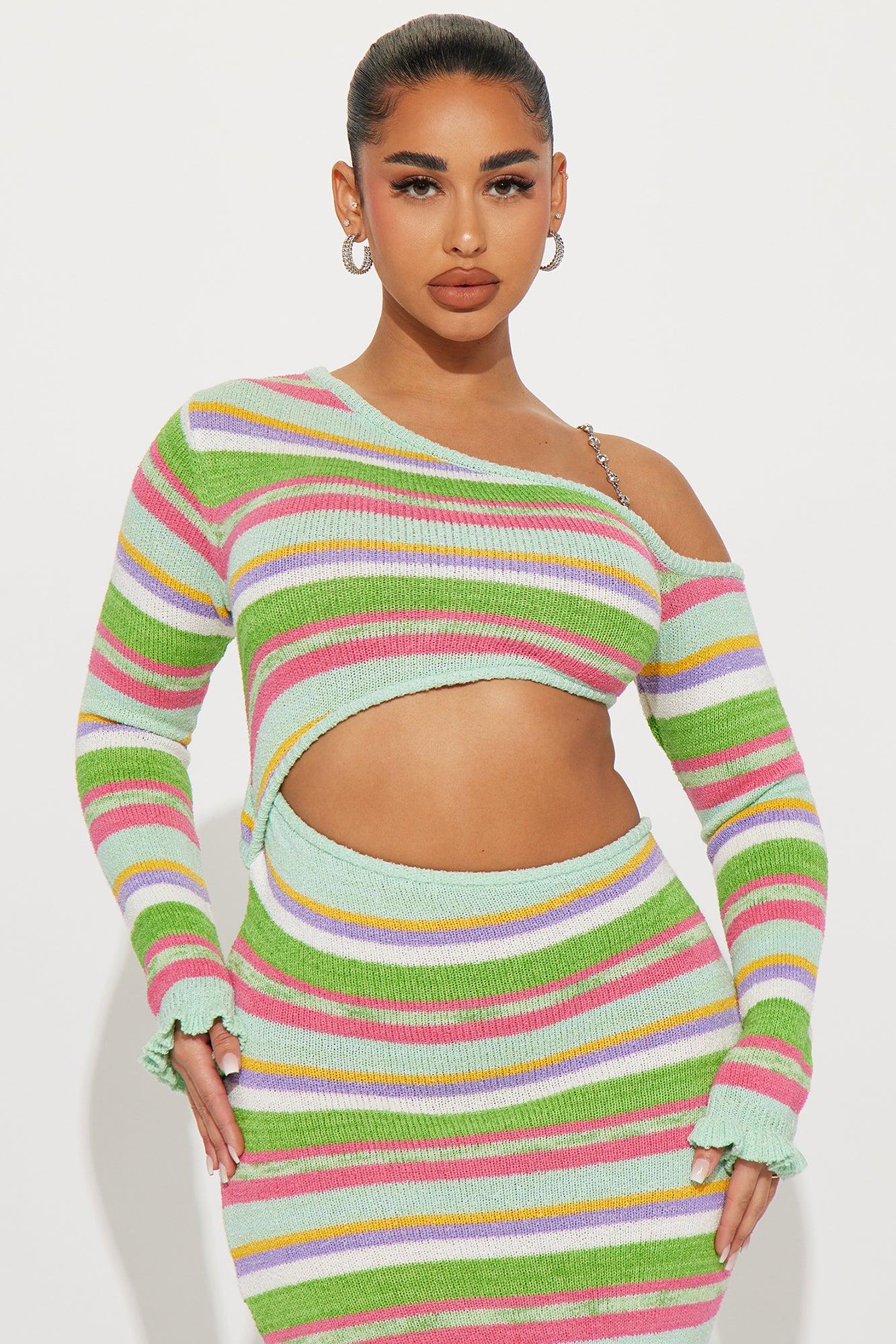 Never Cold Sweater Maxi Dress - Multi Color Product Image