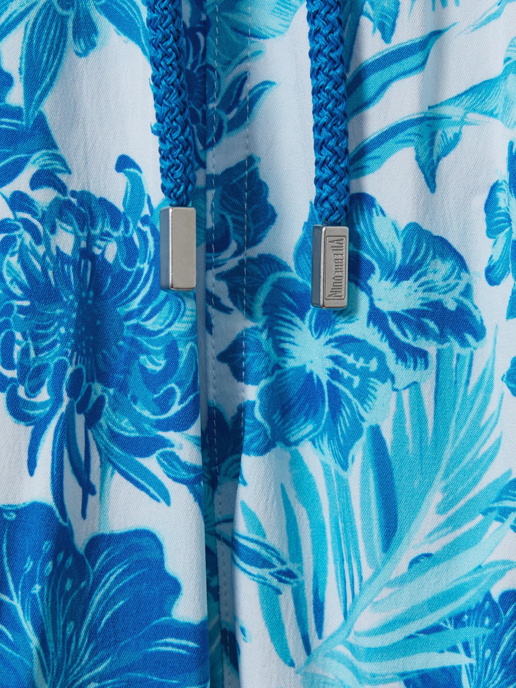 Vilebrequin Tropical Print Swim Shorts in Blanc Blue Product Image