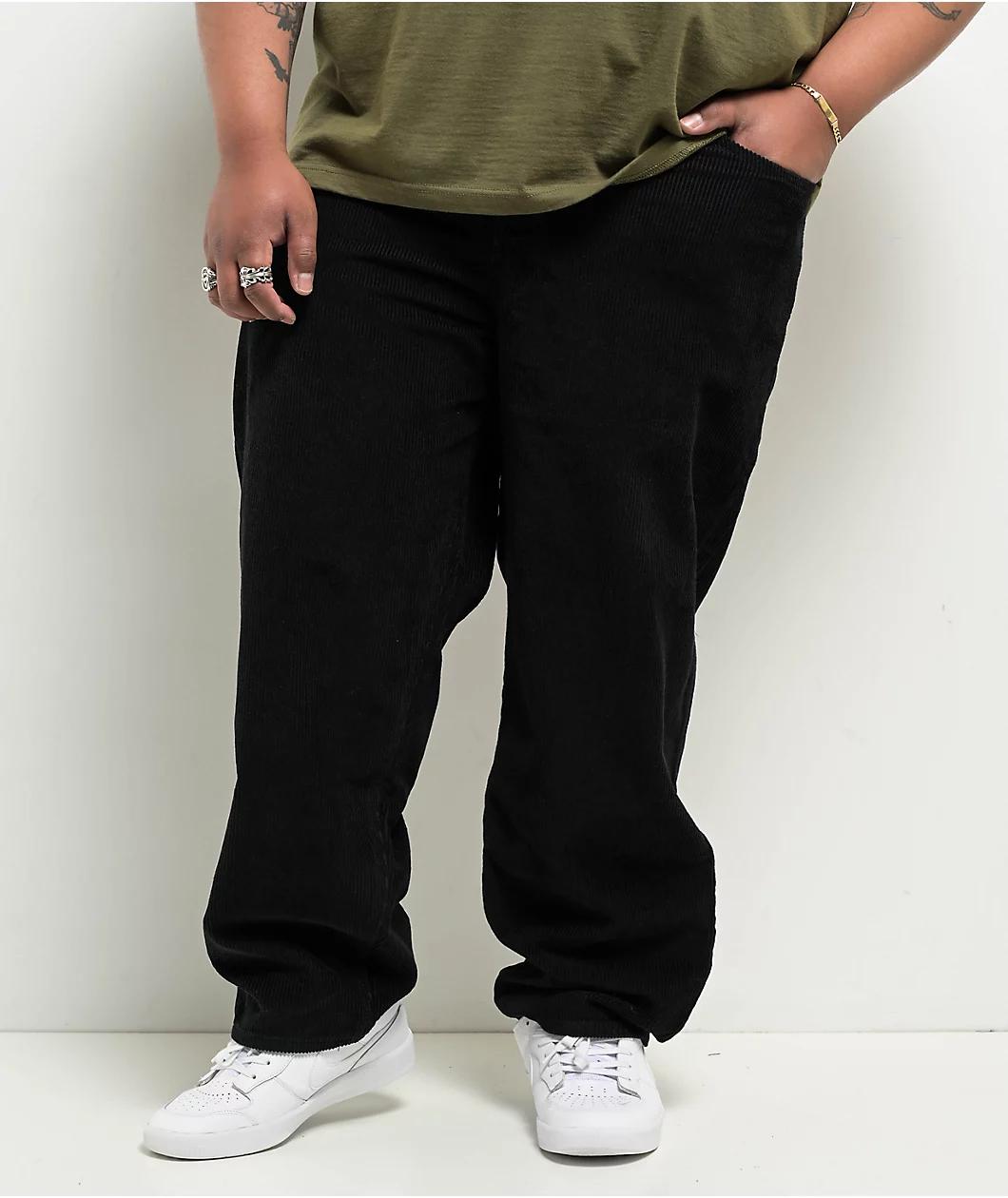 Empyre Corduroy Black Ultra Loose Skate Pants Product Image
