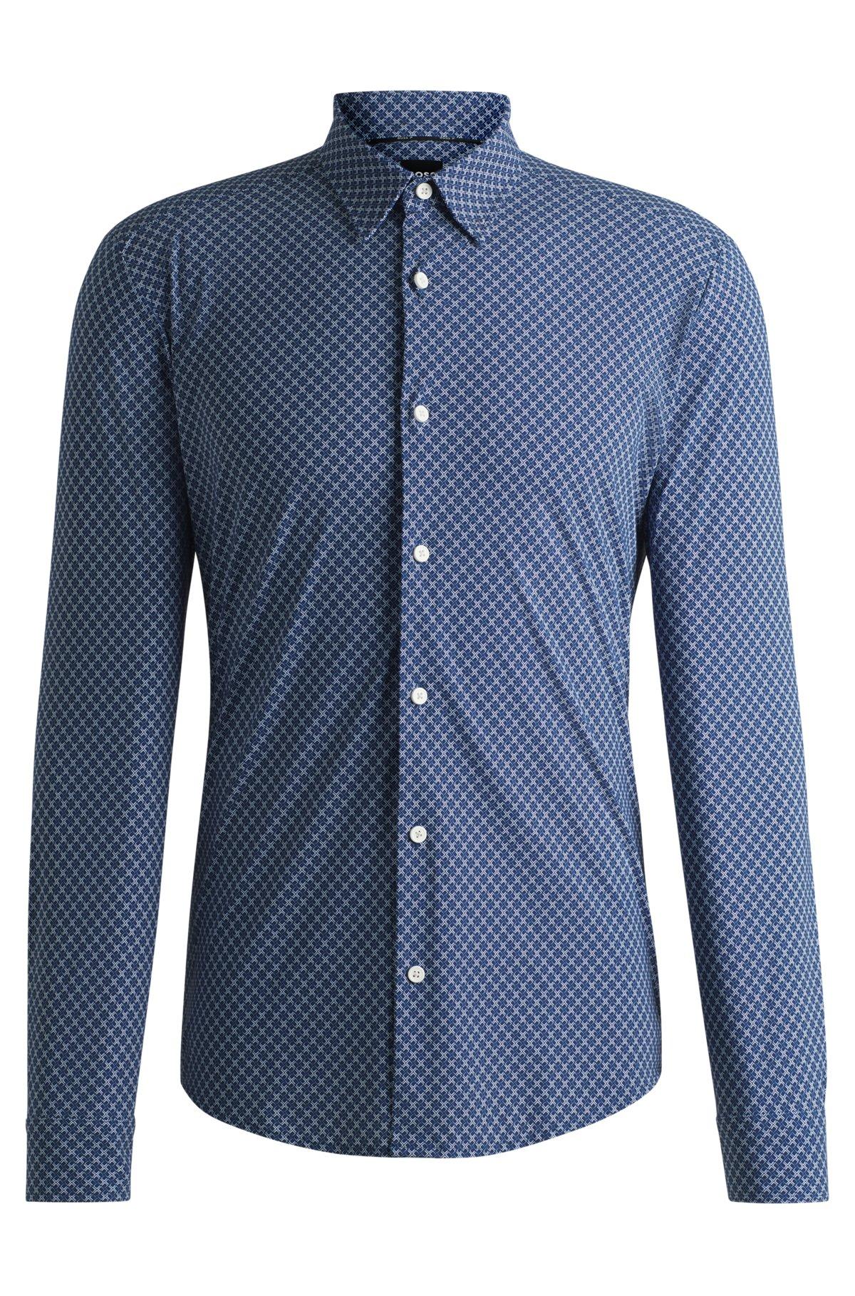 Slim-fit shirt in printed performance-stretch jersey Product Image
