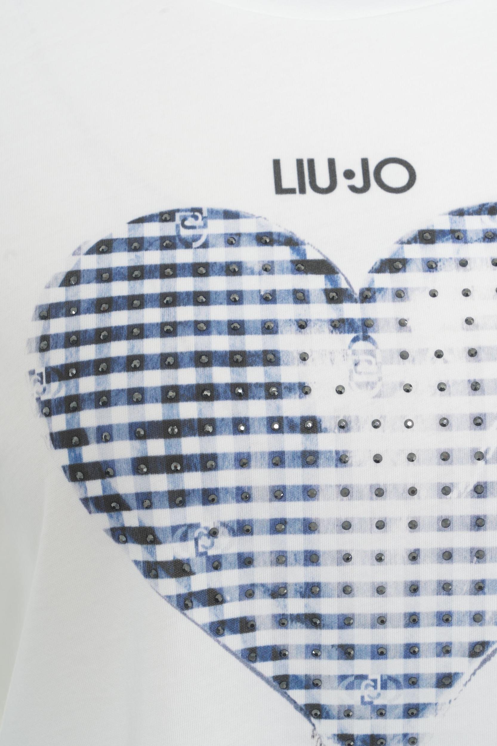 T-shirt with print and rhinestones Product Image