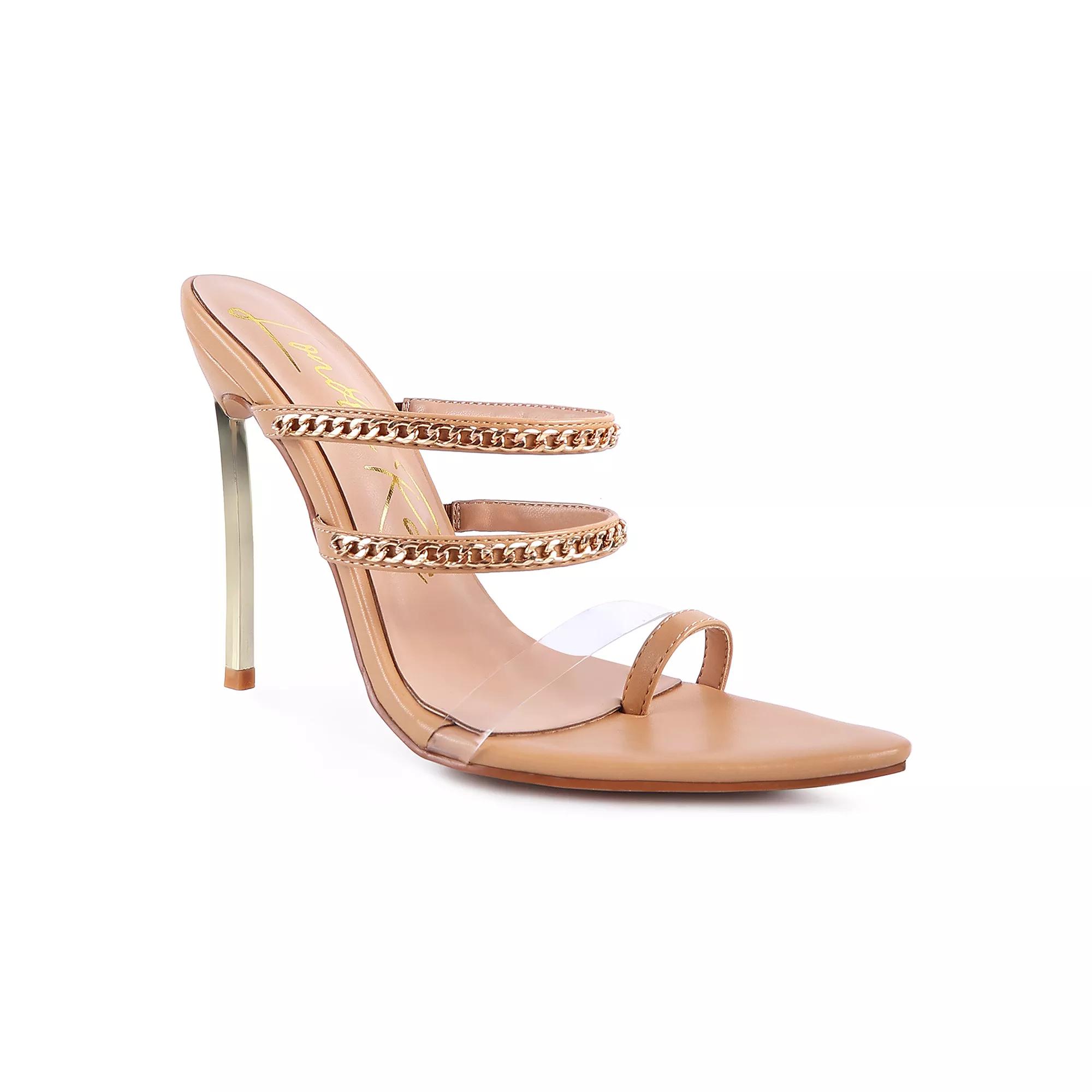 London Rag Tickle Me Women's High Heeled Toe Ring Sandals, Size: 9, Silver Product Image