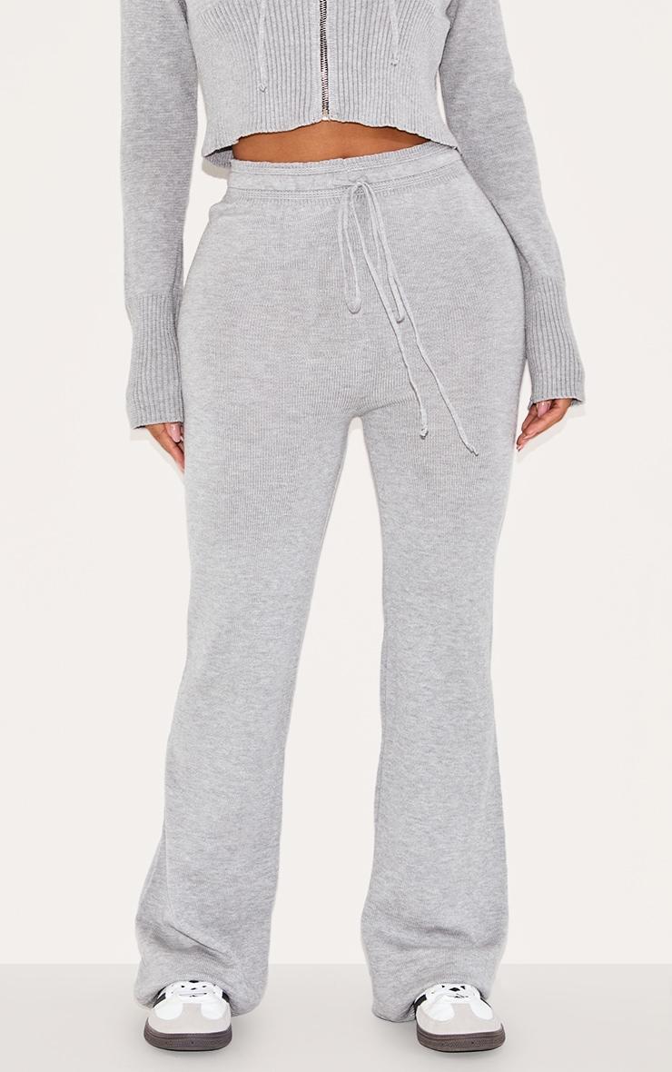 Shape Grey Knitted Flare Pants Product Image
