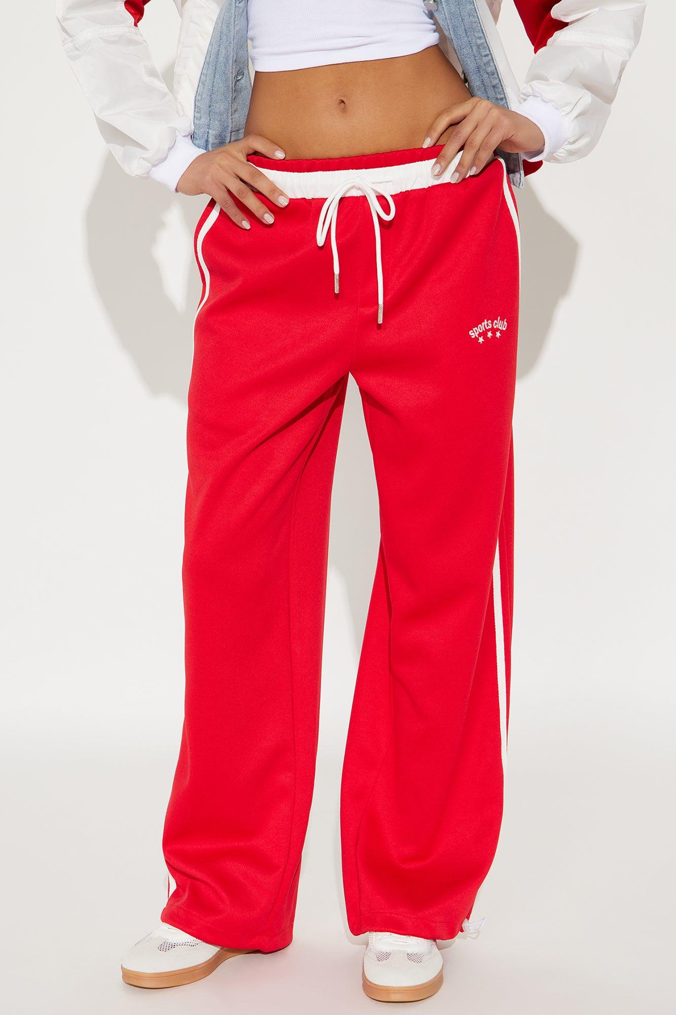 She's A Sport Double Waistband Track Pant - Red Product Image