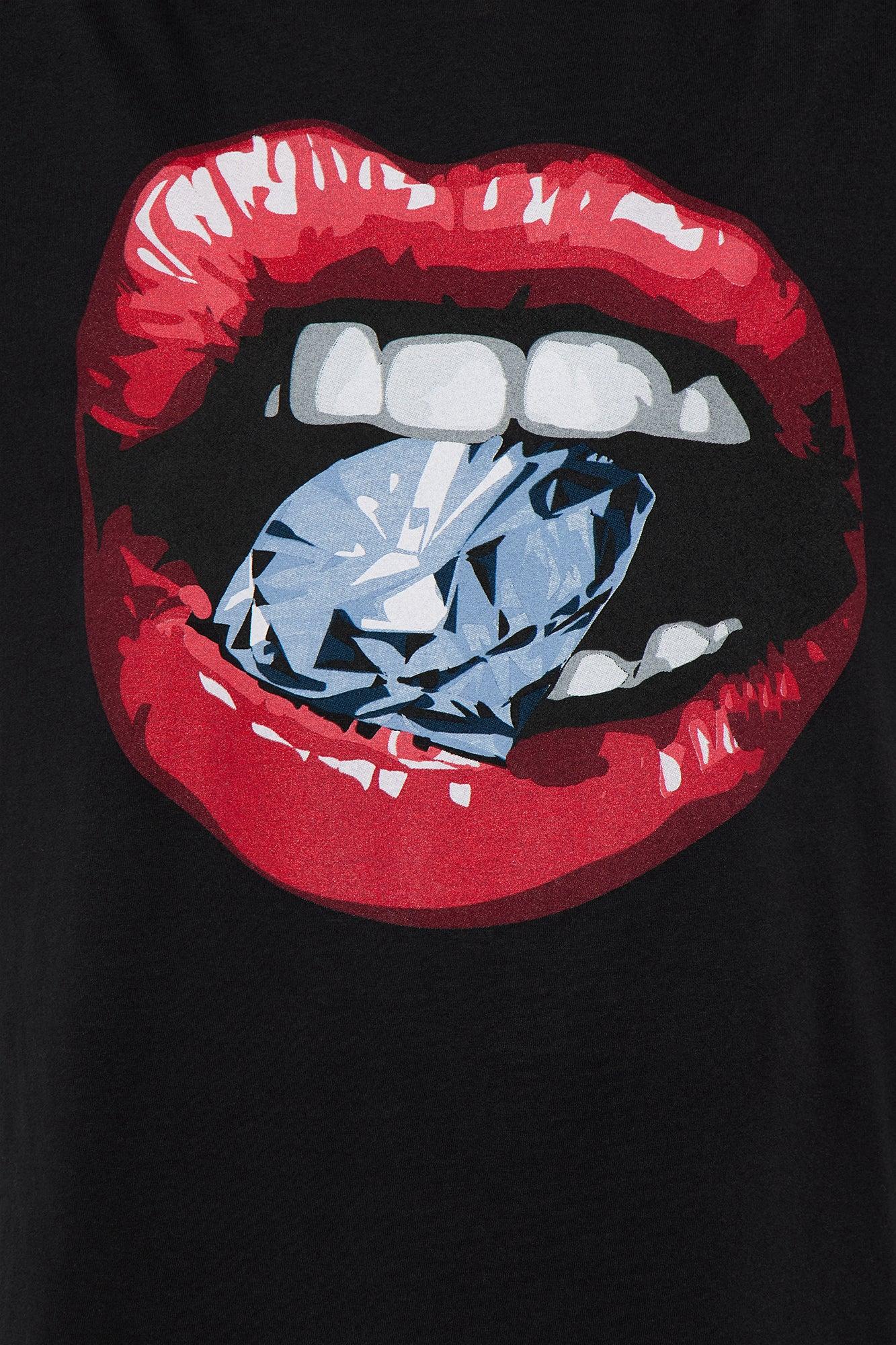 Drippin In Diamonds Oversized Tee - Black Female Product Image