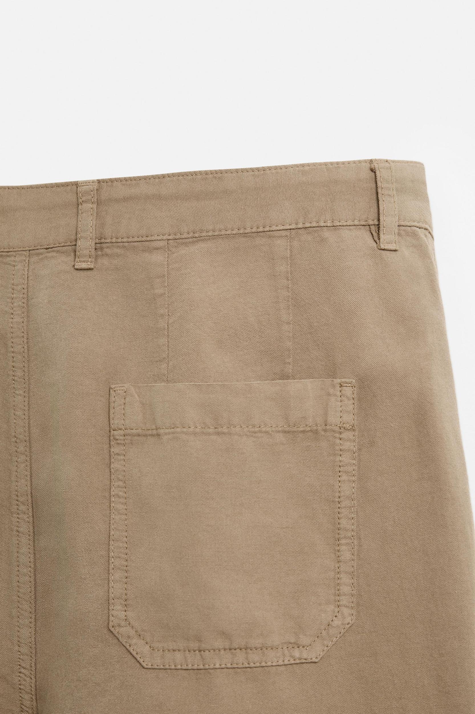 WASHED COTTON LINEN SHORTS Product Image