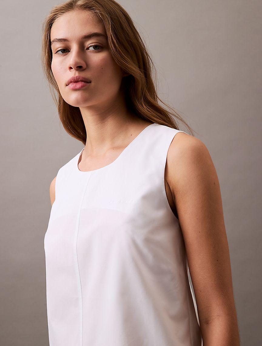 Cotton Poplin Sleeveless Mini Dress Product Image