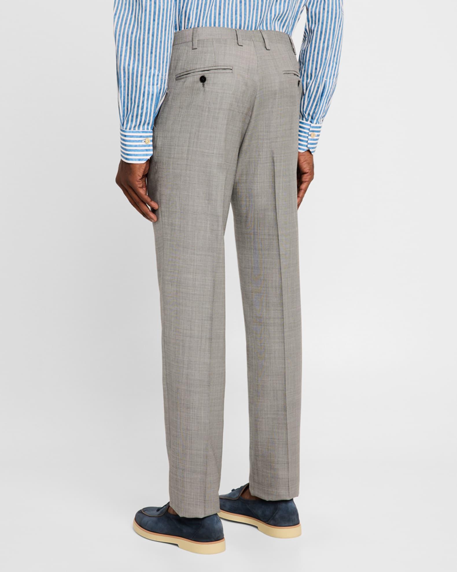 Men's Wool Sharkskin Flat-Front Trousers Product Image