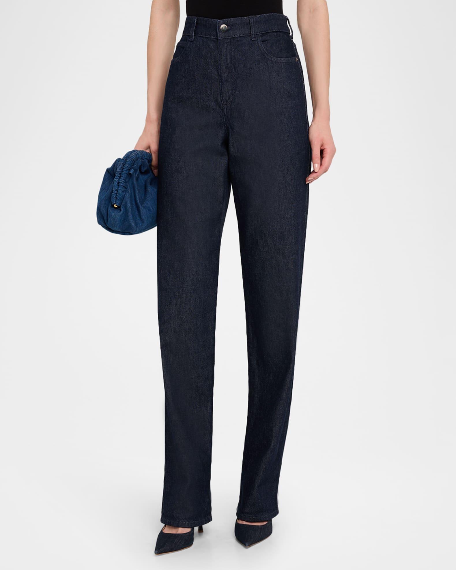 High-Rise Cotton Denim Jeans Product Image