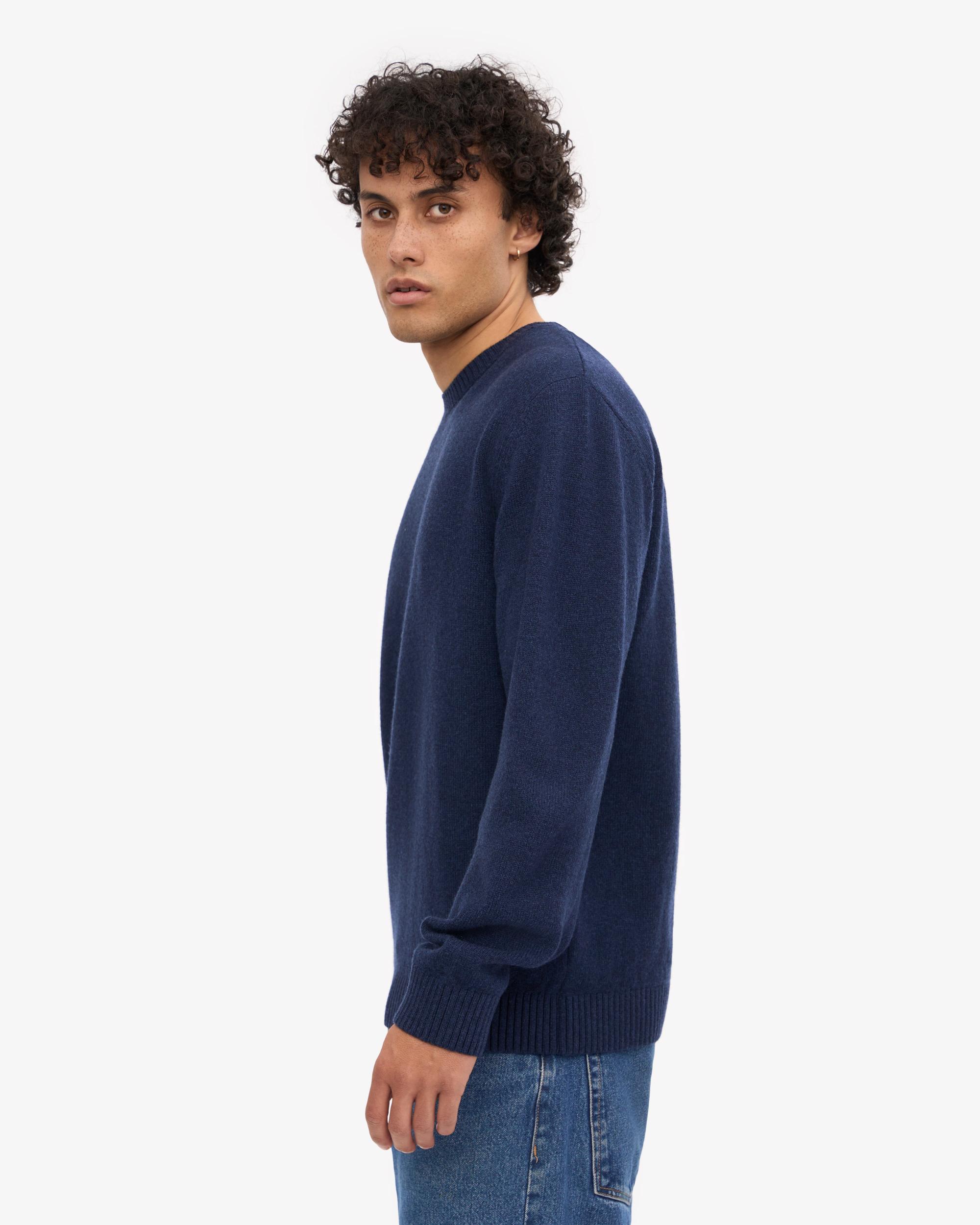 Classic Merino Wool Crew - Marine Blue Product Image