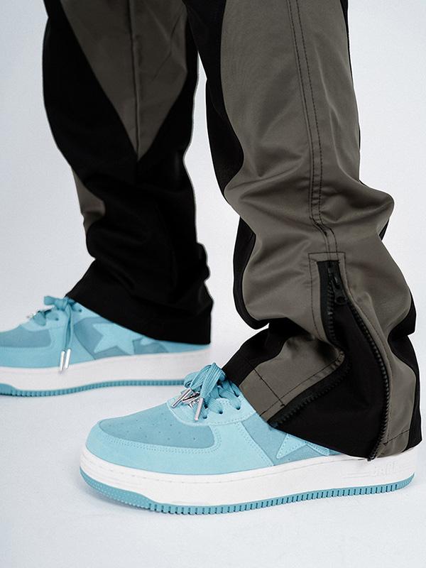 Men's Retro Color Block Casual Jogger Pants Product Image