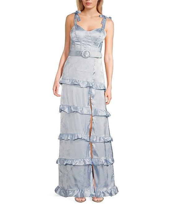 City Vibe Jacquard Sweetheart Neck Bustier Dress Product Image