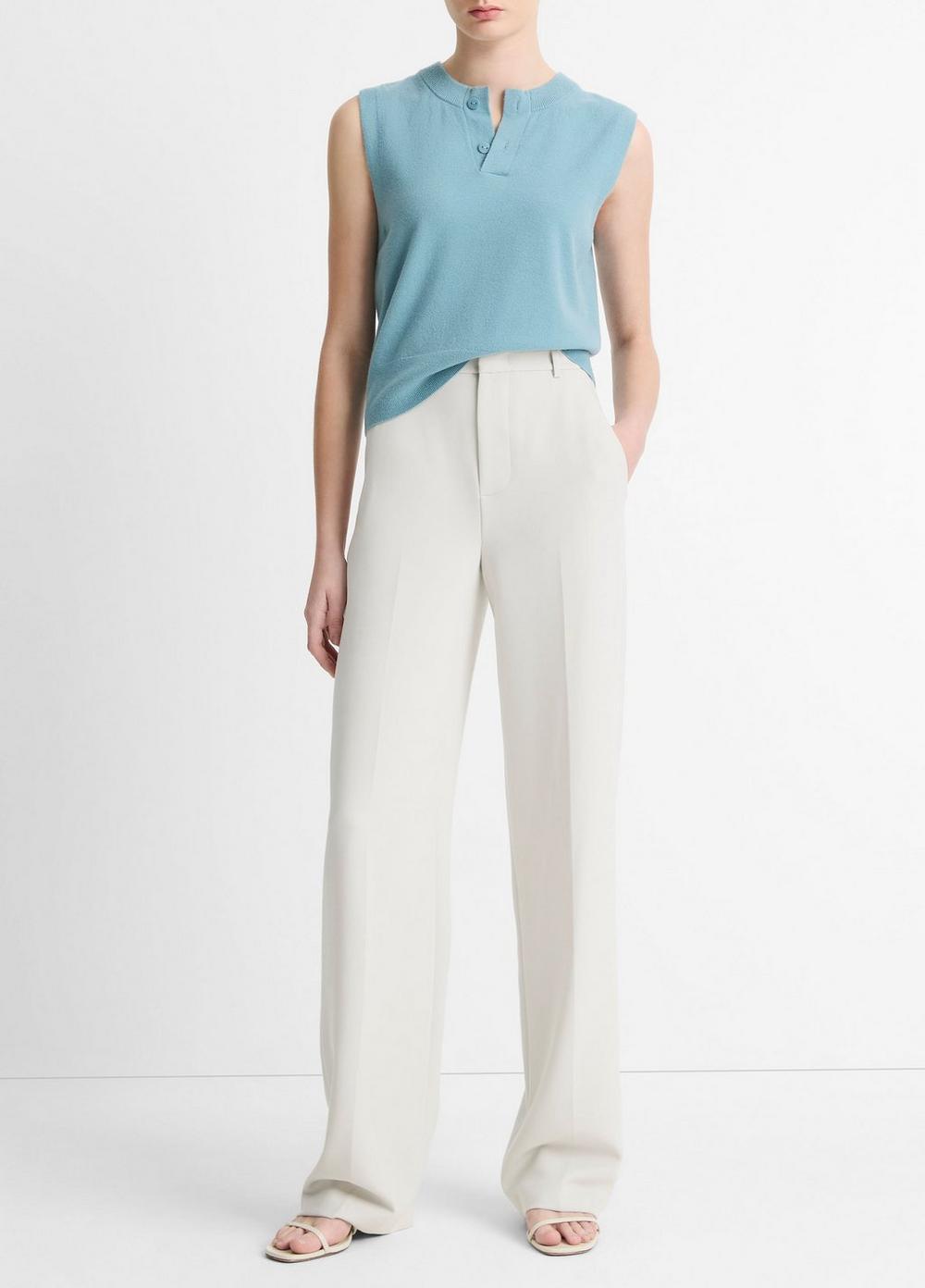 Wool-Blend Henley Shell Product Image