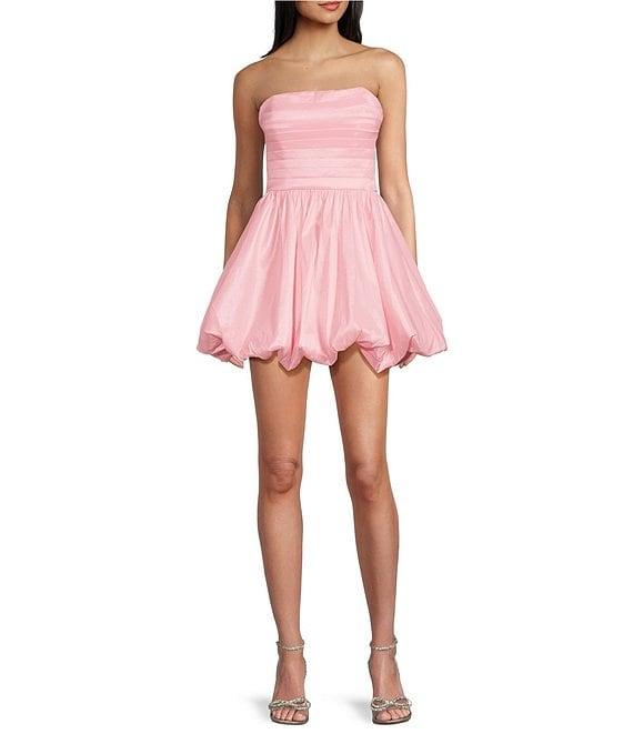 B. Darlin Strapless Pleated Bubble Dress Product Image