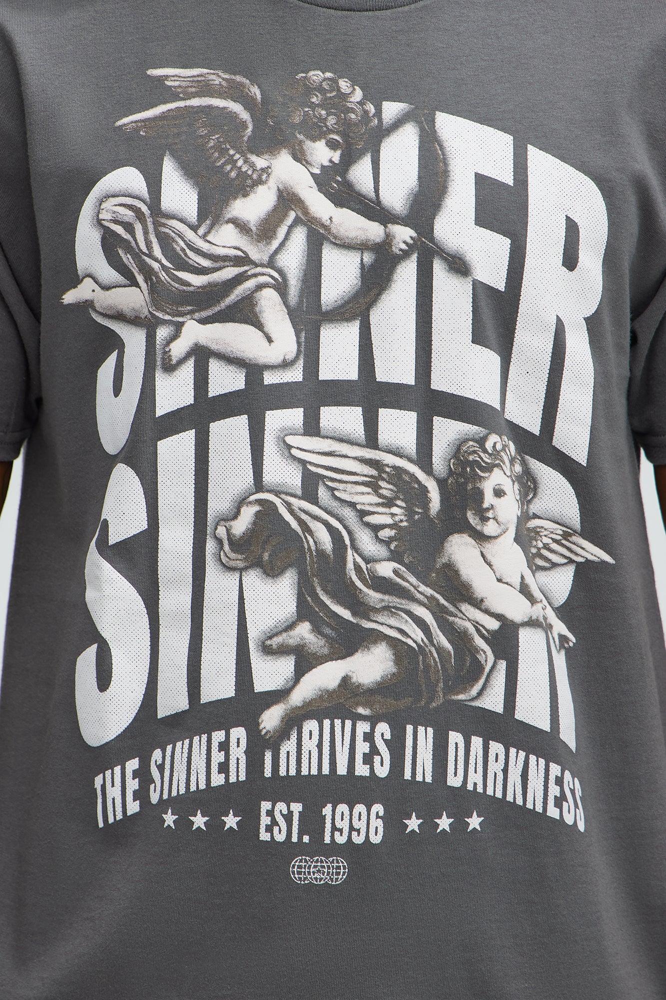 Sinner's Haven Short Sleeve Tee - Charcoal Product Image