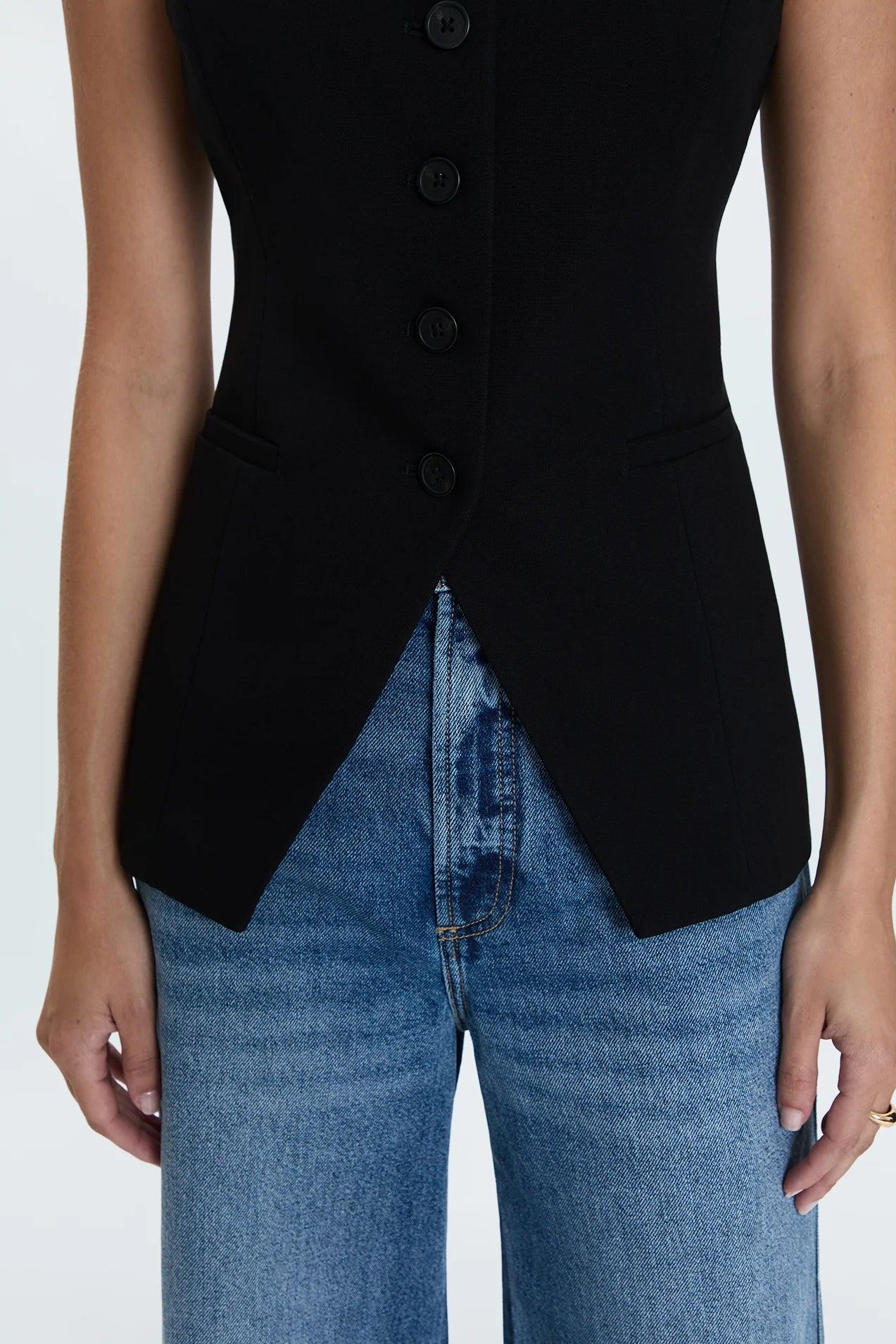 Lila Fitted Vest - Black Product Image