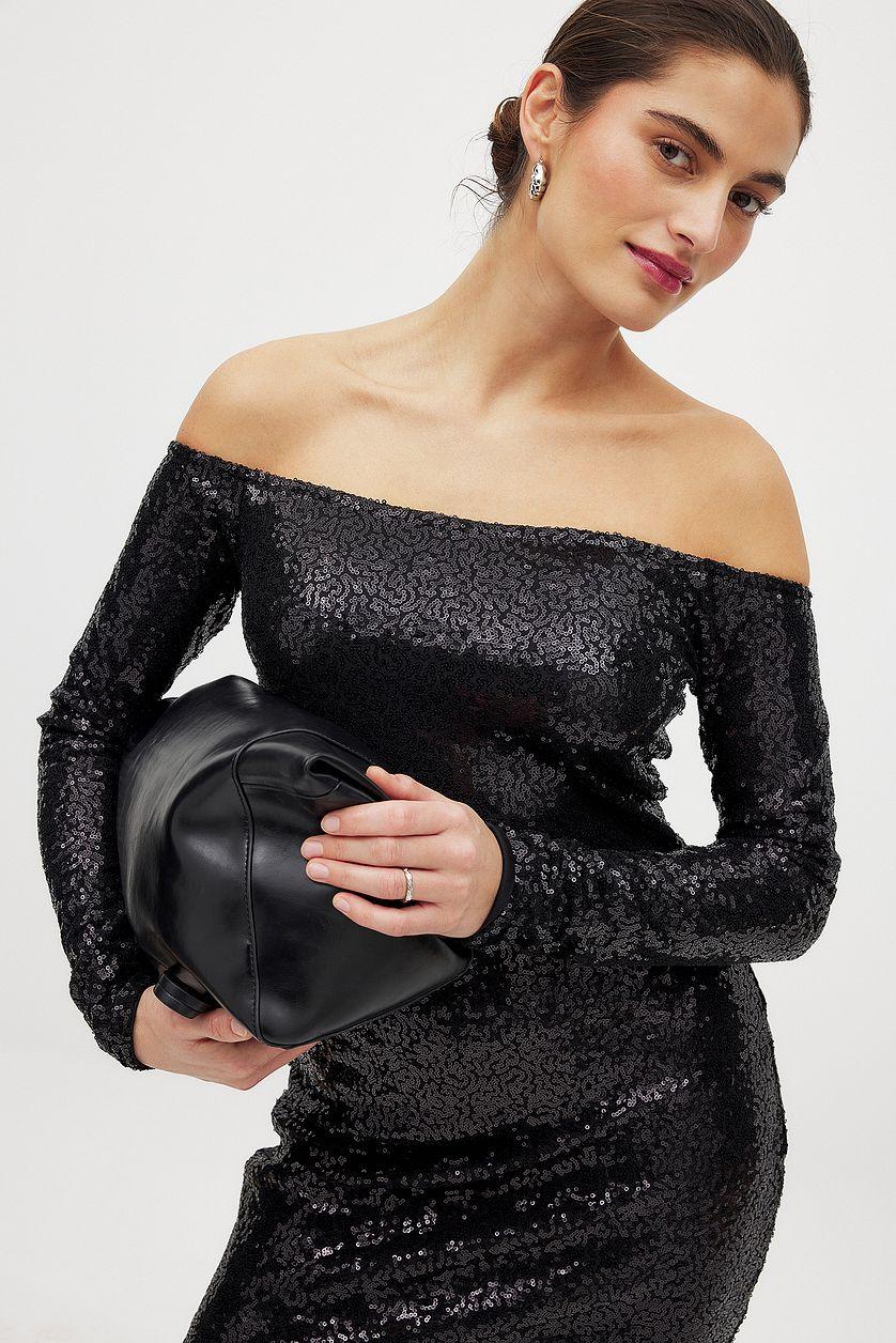 Off Shoulder Sequin Mini Dress Product Image