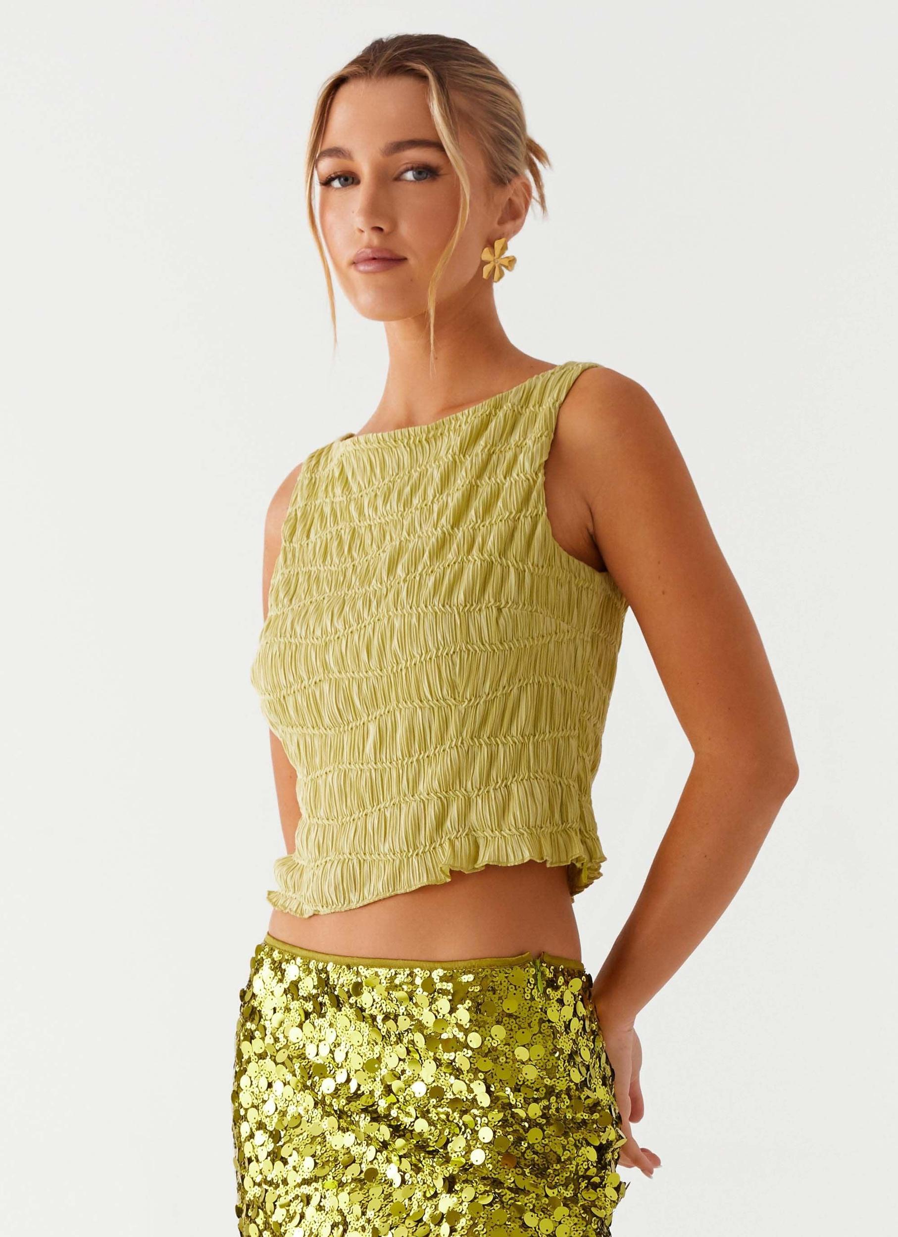 After Midnight Low Rise Sequin Mini Shorts - Olive Product Image
