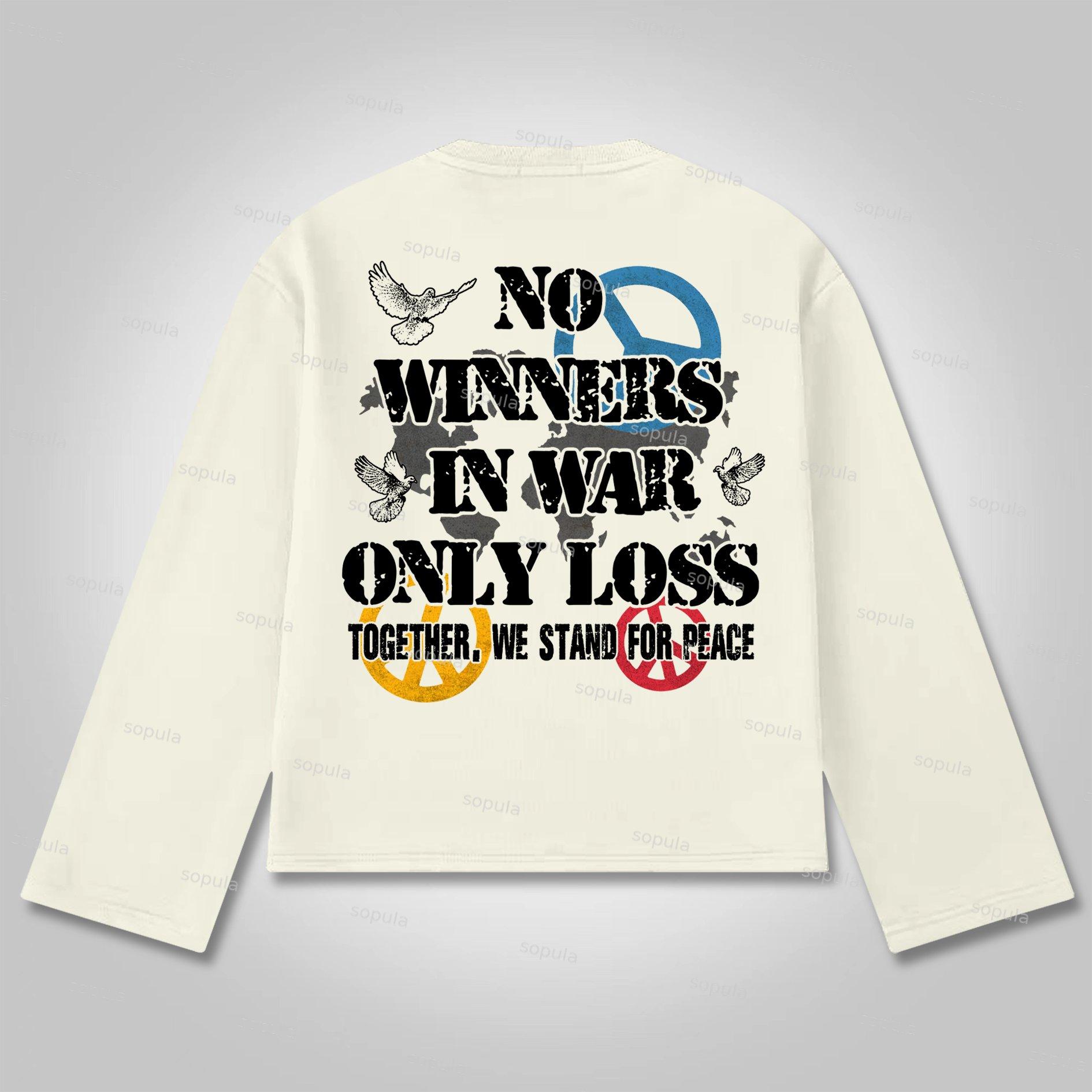 Sopula Human Beings Need Peace, Not War. Vintage Graphics Cotton Long Sleeve T-Shirt Product Image