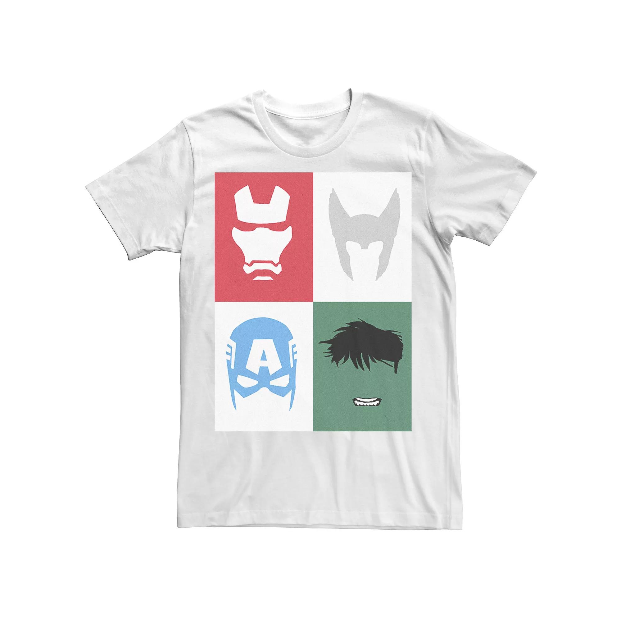 Men's Marvel Avengers Classic Group Shot Silhouettes Poster Tee,  Product Image