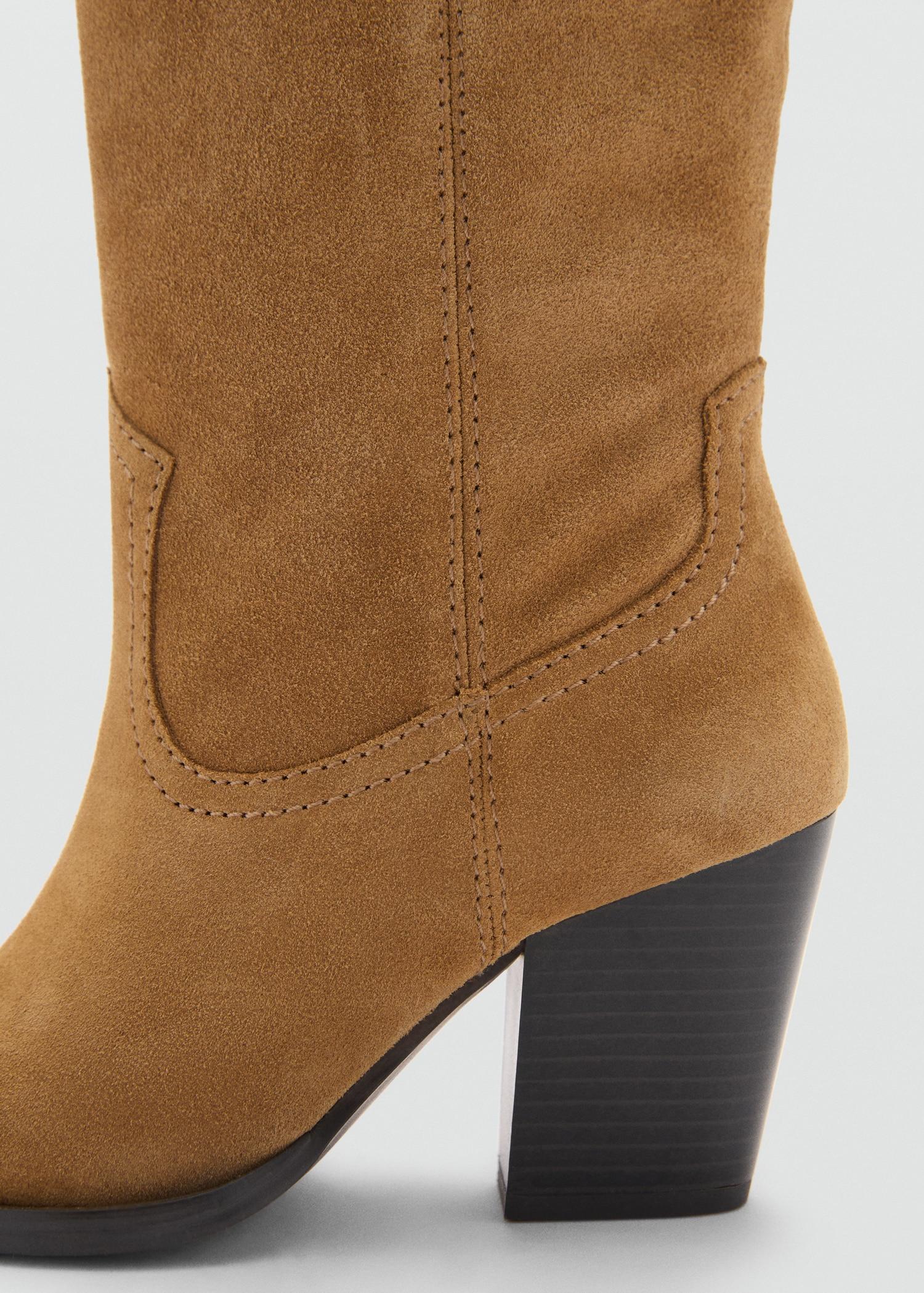 Suede cowboy boots - Women | MANGO USA Product Image