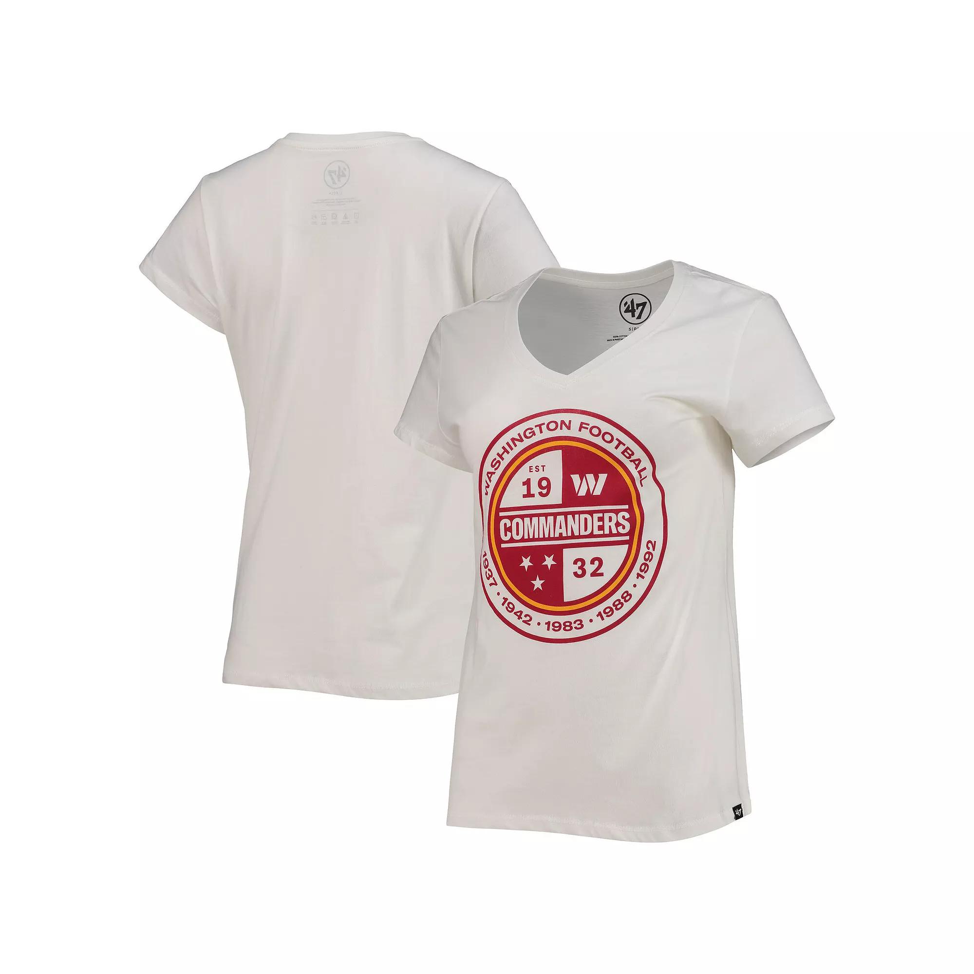 Women's '47 White Washington Commanders Imprint Ultra Rival V-Neck T-Shirt,  Product Image