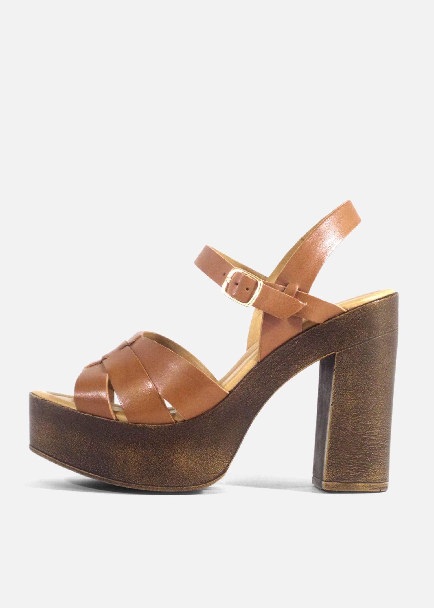 Hollie Wooden Platform Heels Product Image