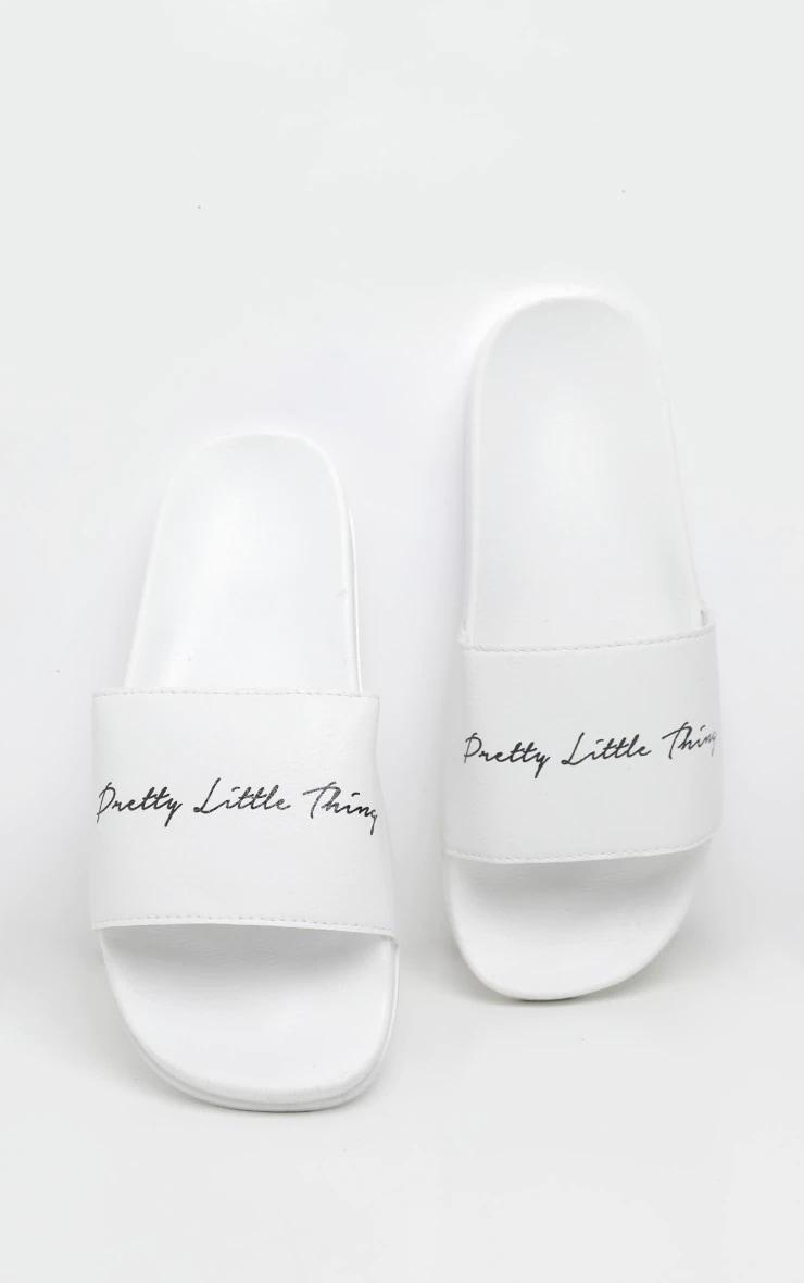 PRETTYLITTLETHING White Slides Product Image