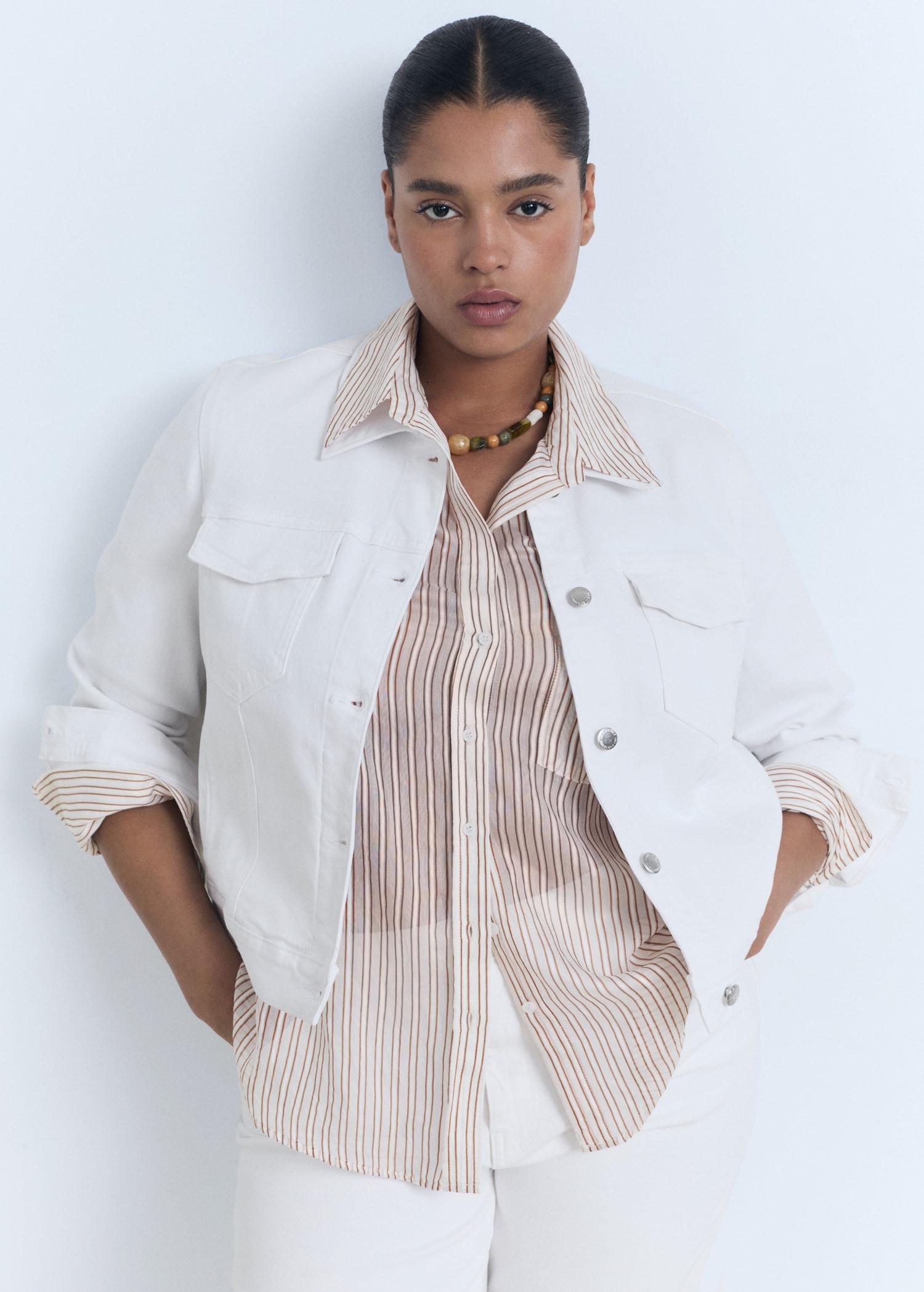 Pockets denim jacket - Women | MANGO USA Product Image