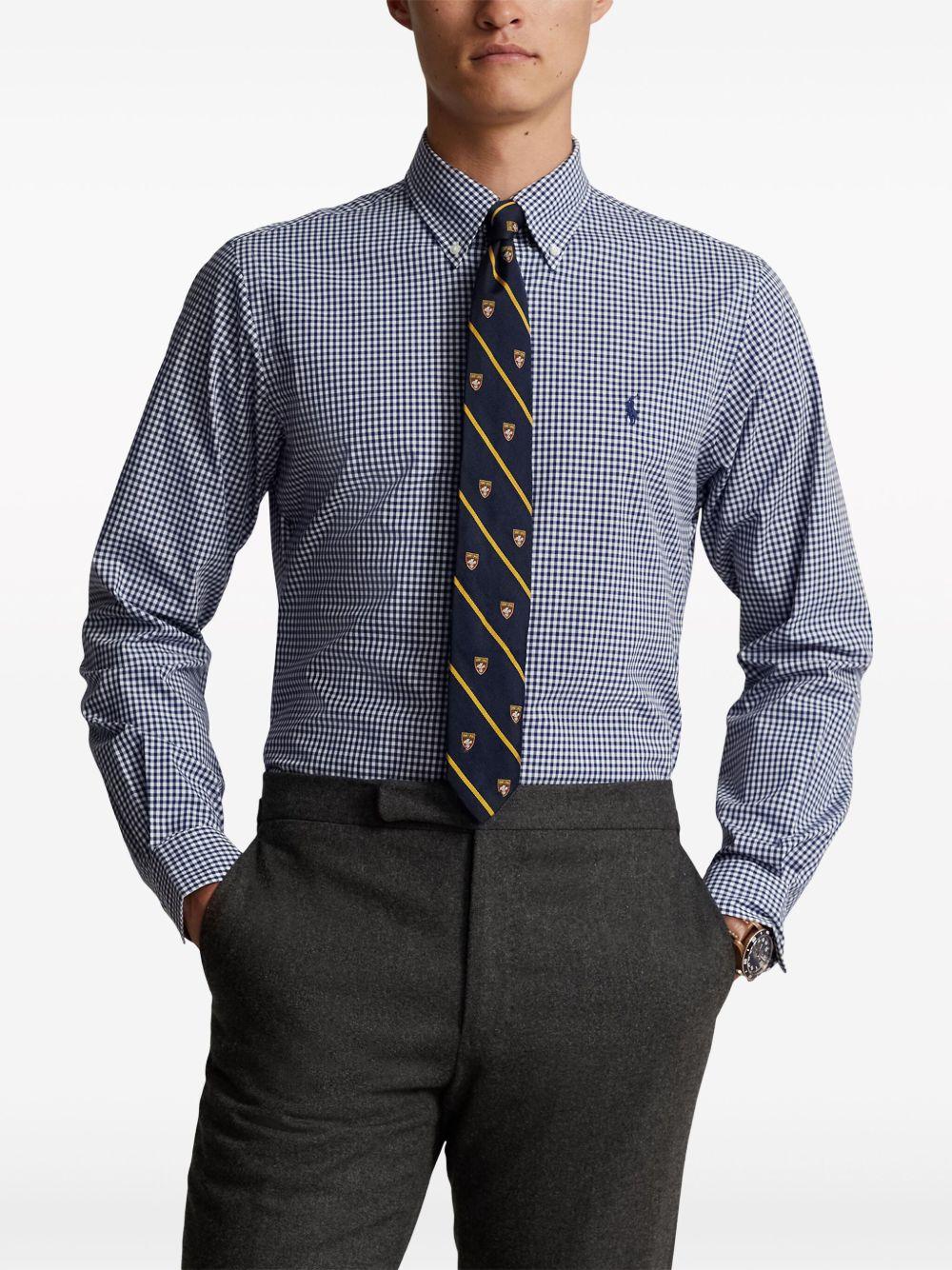 mini check.pattern cotton shirt Product Image