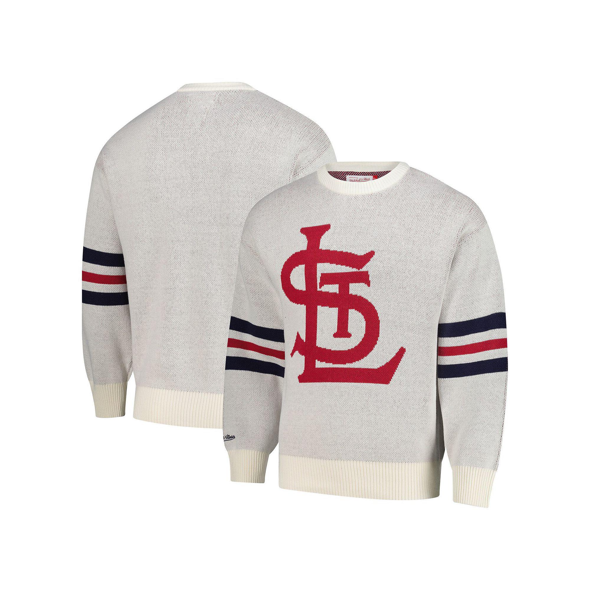 Men's Mitchell & Ness Cream St. Louis Cardinals Retro Pullover Sweater,  Product Image