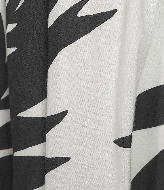 GB Leaf Print V-Neck Tie-Back Tiered Maxi Dress Product Image