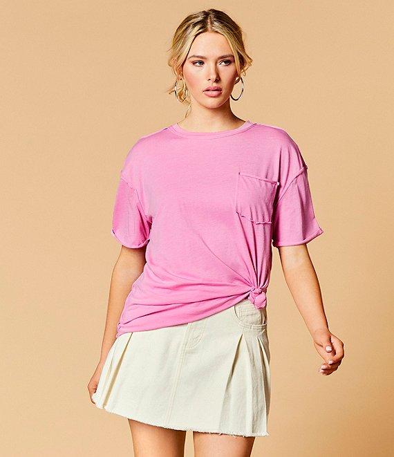 C&V Chelsea & Violet Short Sleeve Round Neck Burnout T-Shirt Product Image