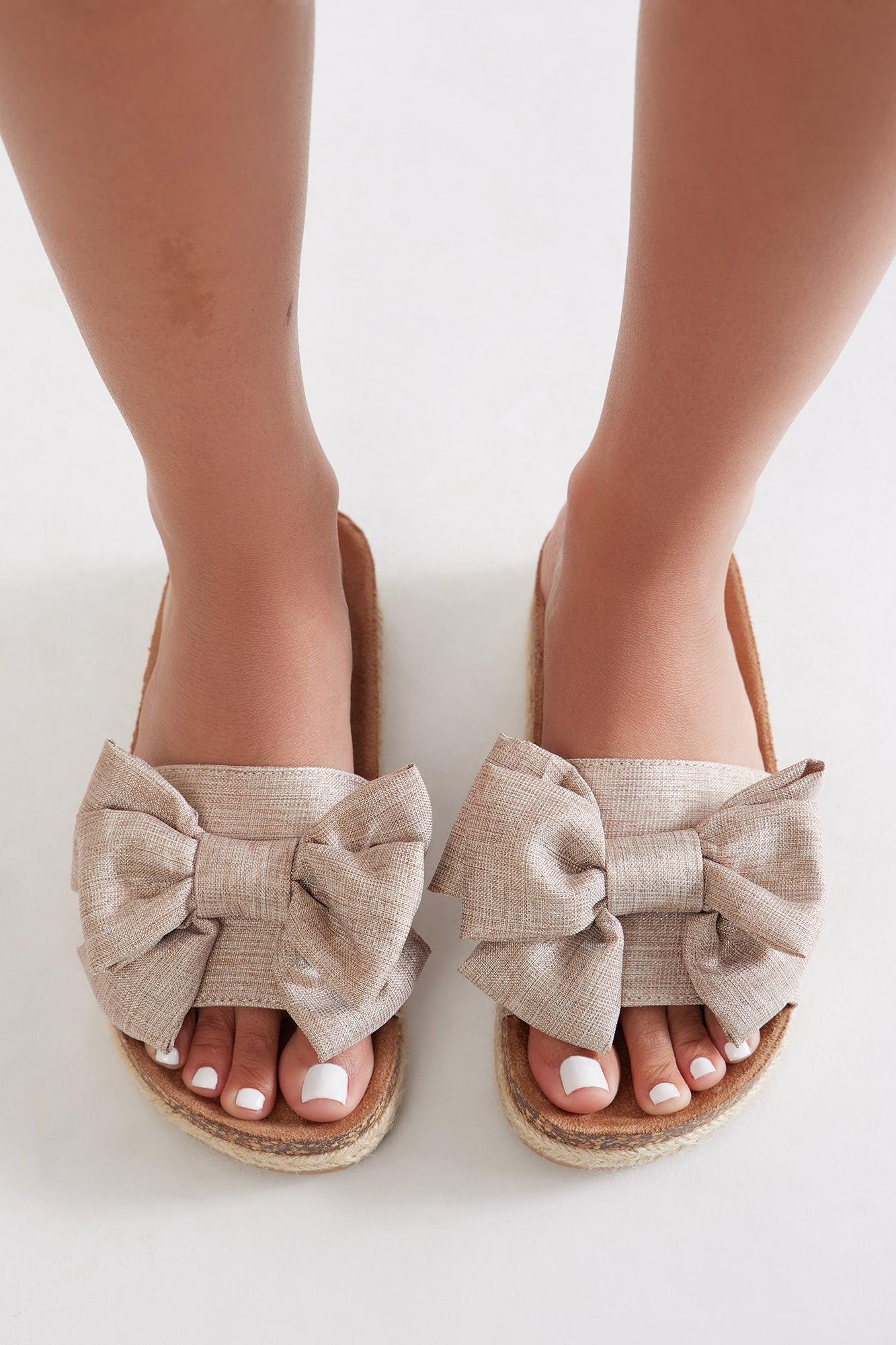 Tropica Bow Sandals - Gold Product Image