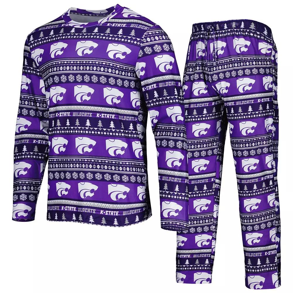 Men's Concepts Sport Purple Kansas State Wildcats Swivel Long Sleeve T-Shirt & Pants Sleep Set,  Product Image