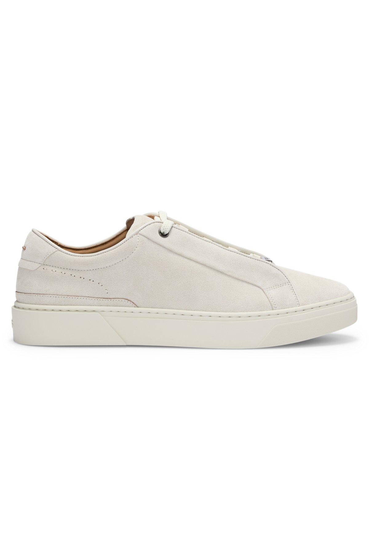 BOSS - Gary low-top trainers in suede - White Product Image