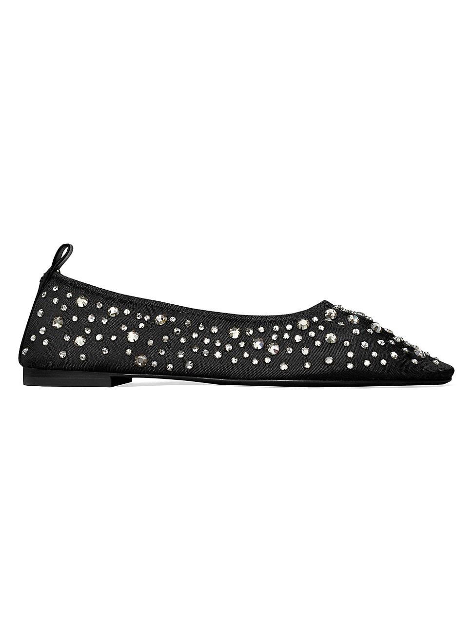 Womens Crystal-Embellished Ballet Flats Product Image