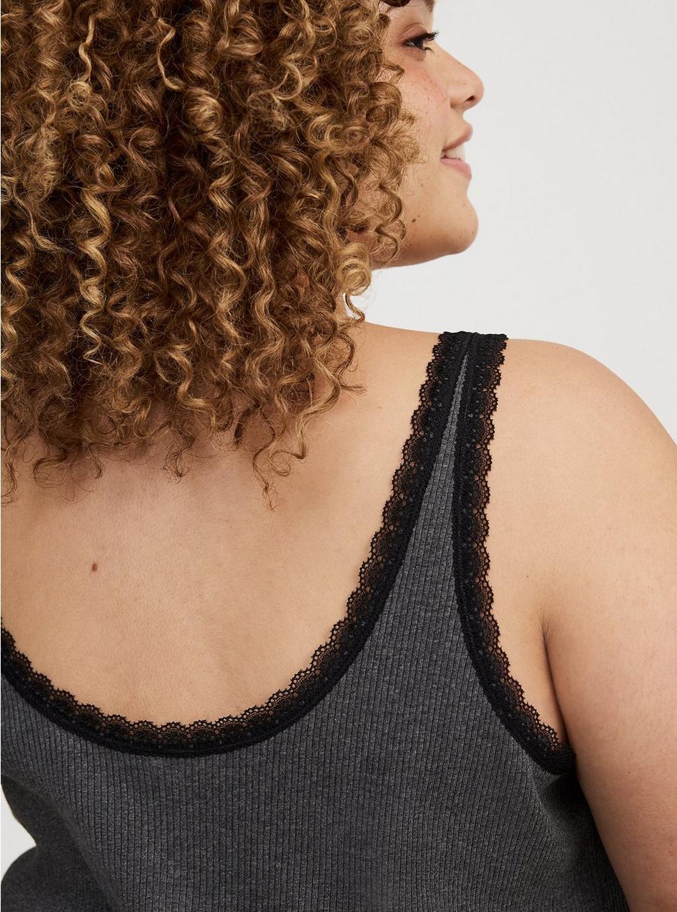 Cotton Rib Lace Trim Sleep Tank Product Image