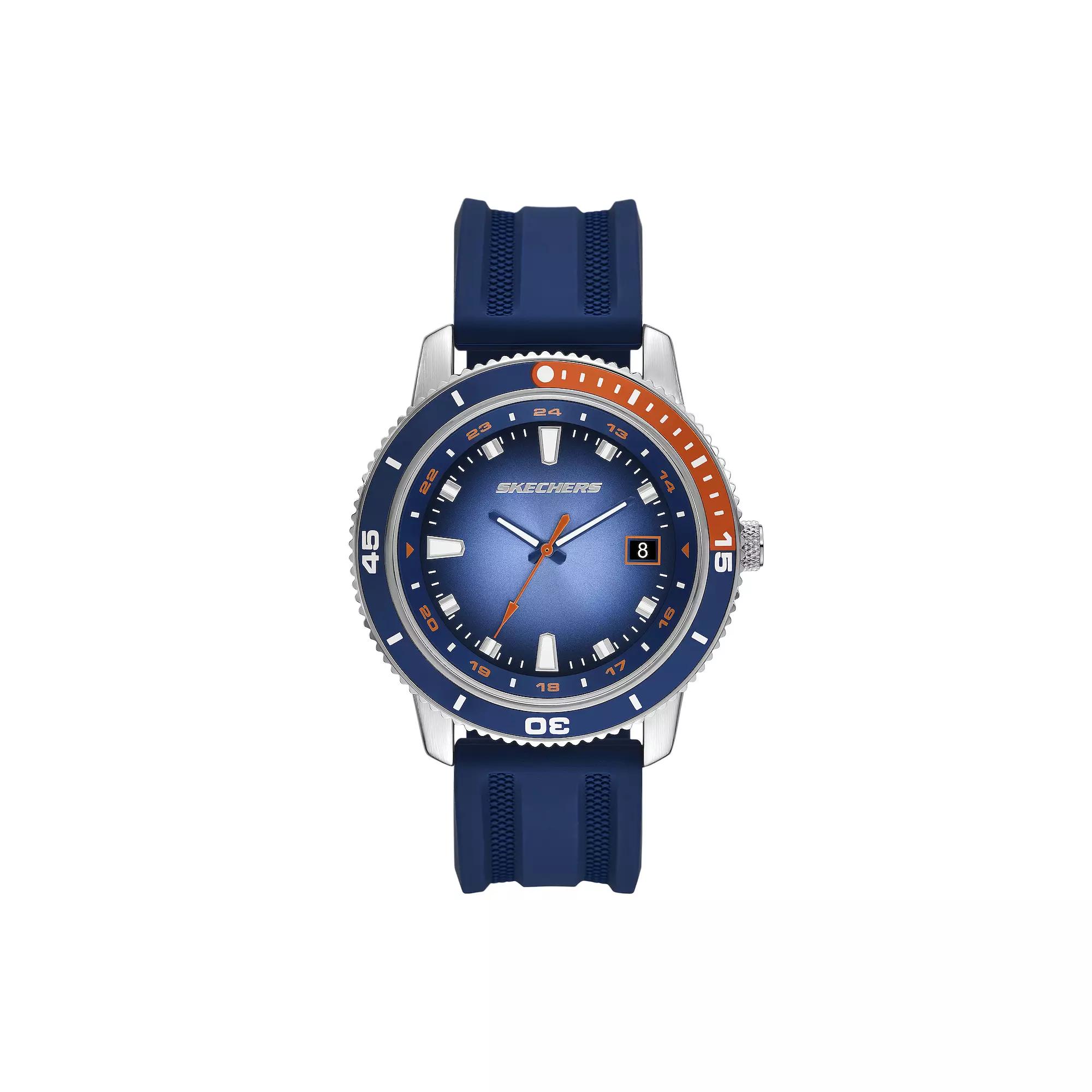 Skechers® Lachman Men's Silicone Watch, Size: 46MM, Blue Product Image