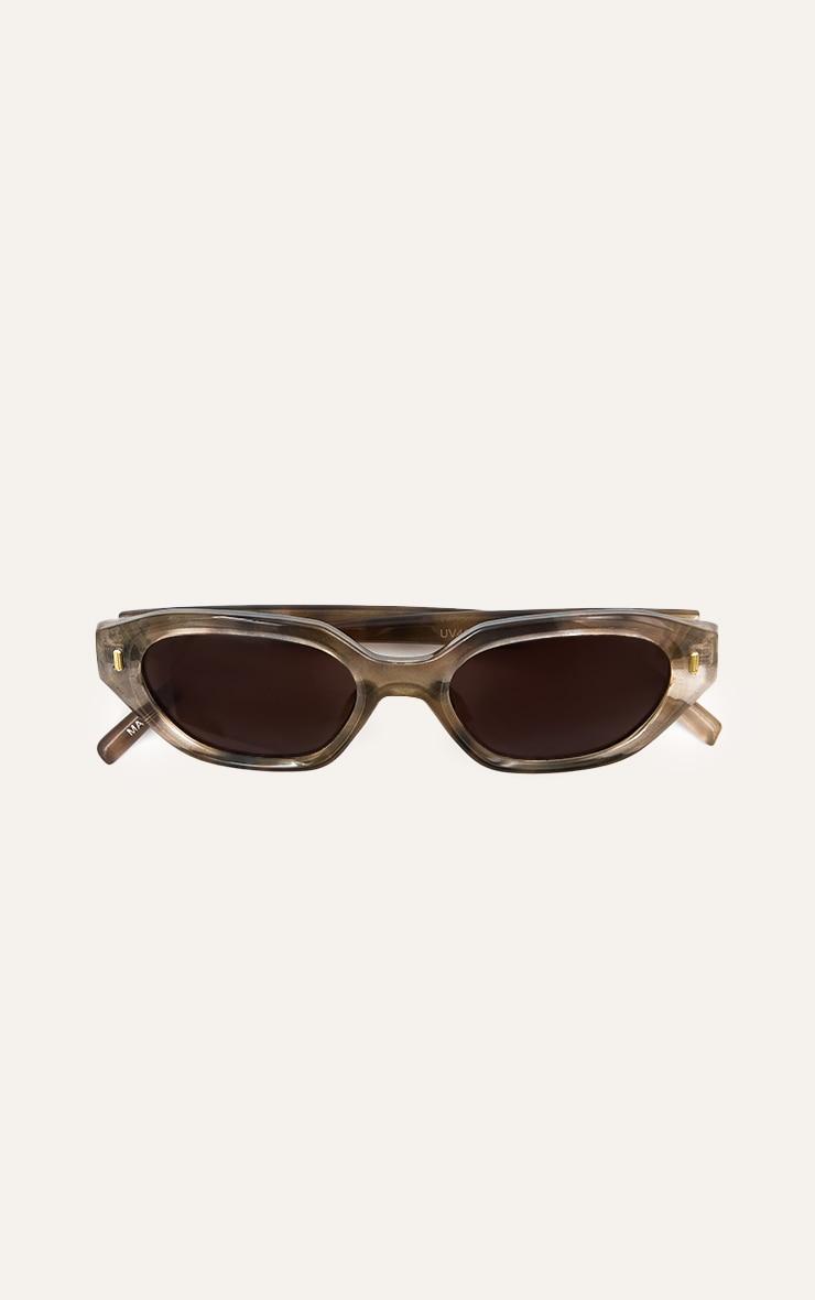 Smokey Brown Angled Cat Eye Sunglasses Product Image